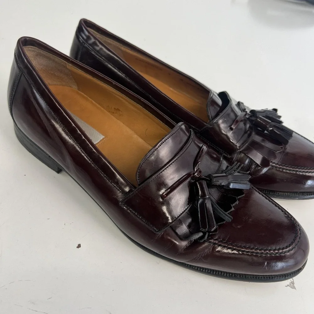 Mezlan Shoes Men‎ Size 9 M Brown Leather Kiltie Tassel Loafer Slip On Dress